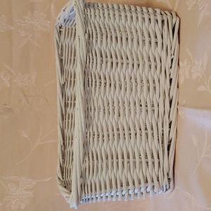 White Heavy Weave Basket 15 x 8"